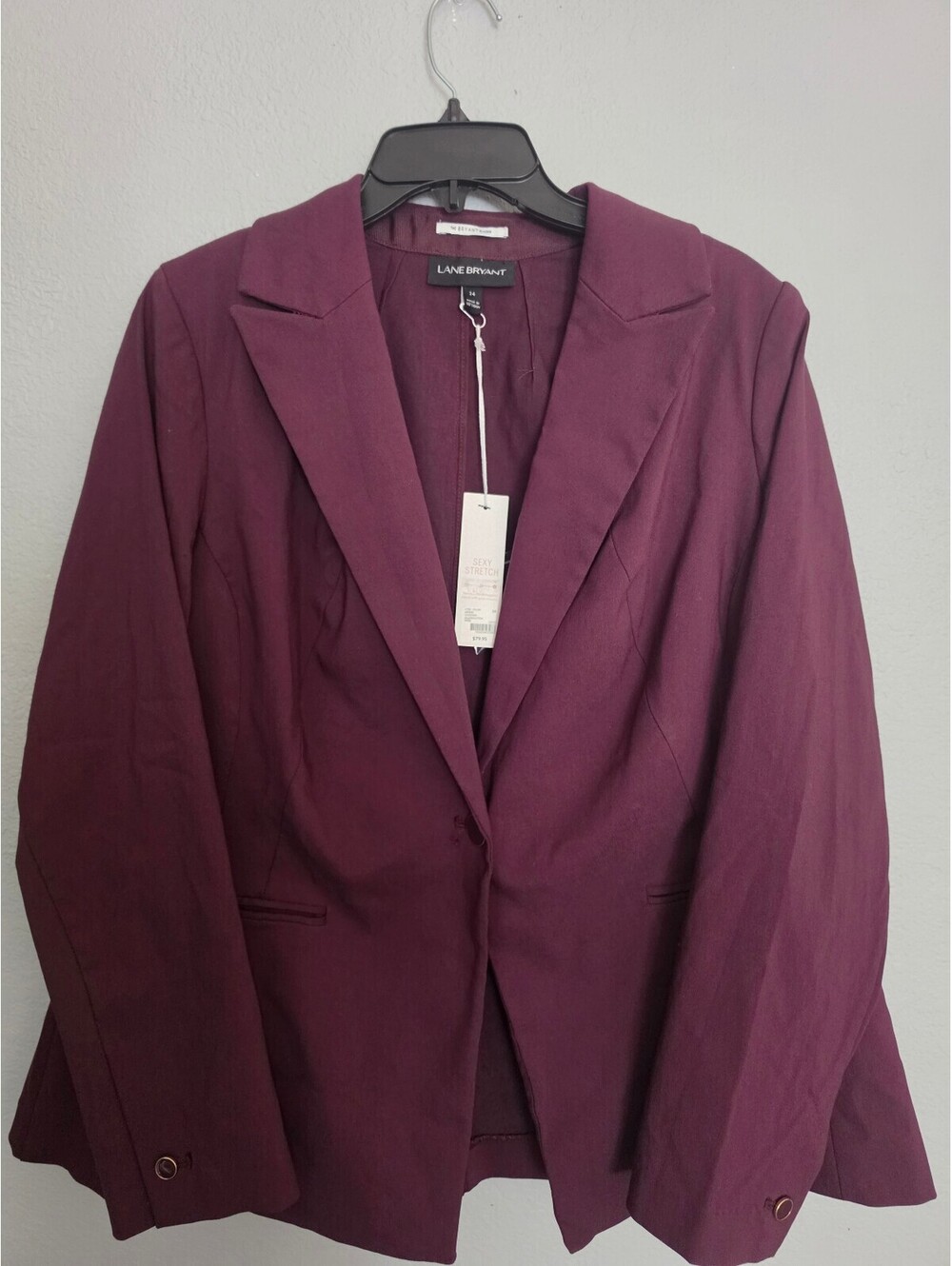 Lane Bryant Sexy Stretch Burgundy Blazer Size 14